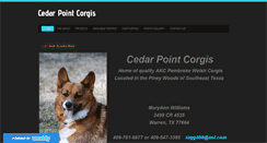 Desktop Screenshot of cedarpointcorgis.com
