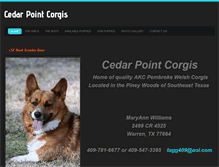 Tablet Screenshot of cedarpointcorgis.com